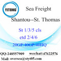 Cảng biển Sán Đầu vận chuyển hàng hóa vận chuyển đến St Thomas
